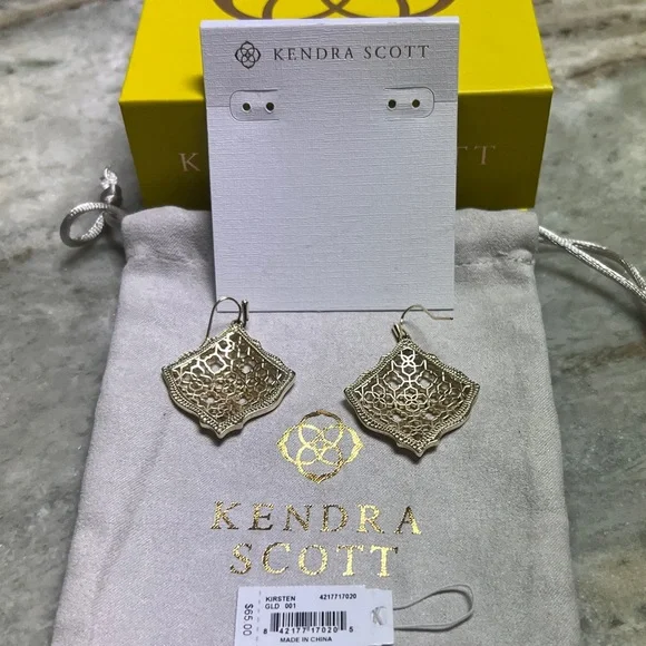 Kendra Scott Gold Statement Earrings - Picture 3 of 4